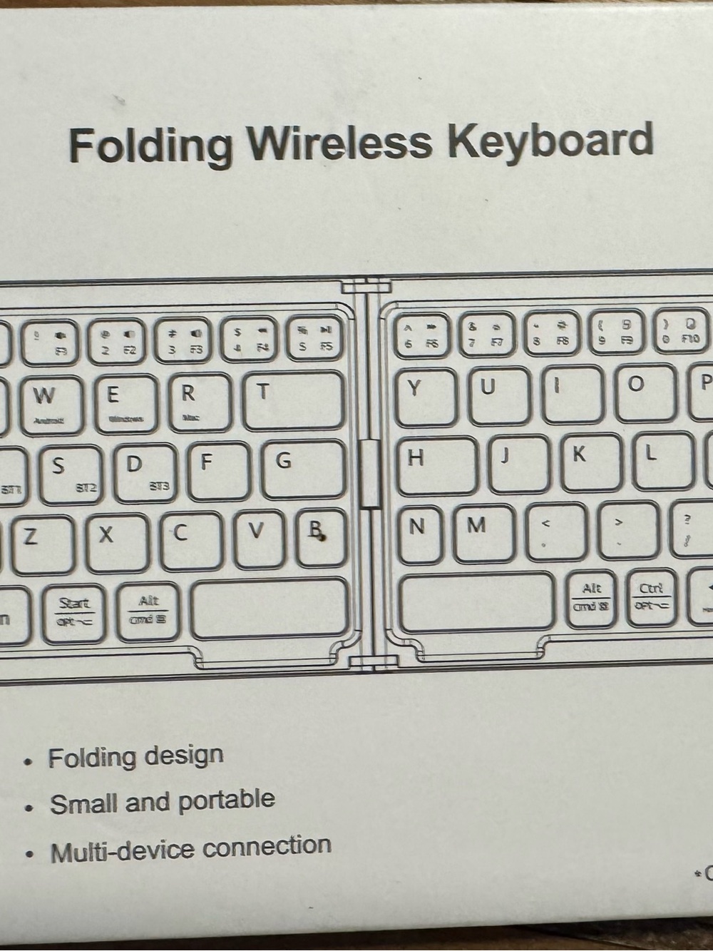 Folding Wireless Keyboard - White